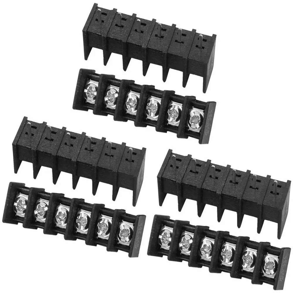 50pcs Pitch 7.62mm 8.25mm 9.5mm 10mm Barrier Screw PCB Terminal Block Straight 2/3/4/5/6/8Pin connectors with Screw holes