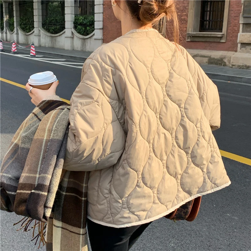 Alien Kitty 2021 Winter Solid Lambswool Patchwork Women Coat Thick Warm Loose Casual  Jacket Female Outwear Elegant Tops