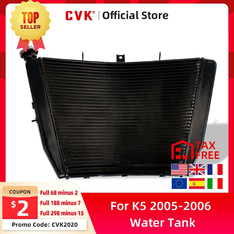 CVK Motorcycle Aluminium Radiator Cooler Cooling Water Tank for Suzuki GSXR1000 2005 2006 GSX R GSX-R 1000 05-06 GSXR 1000 K5