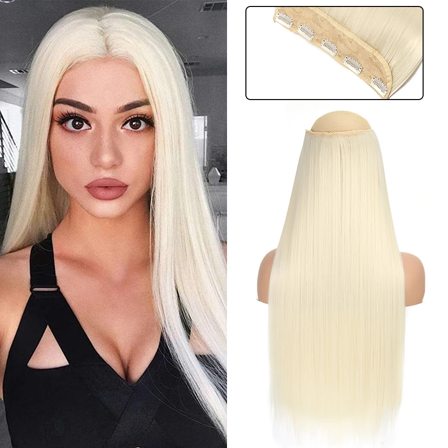 

AZIR Clip On Hair Extension 22Color Ombre Straight Hair Extension Clip In Hairpieces High Temperature Faber Hair Pieces