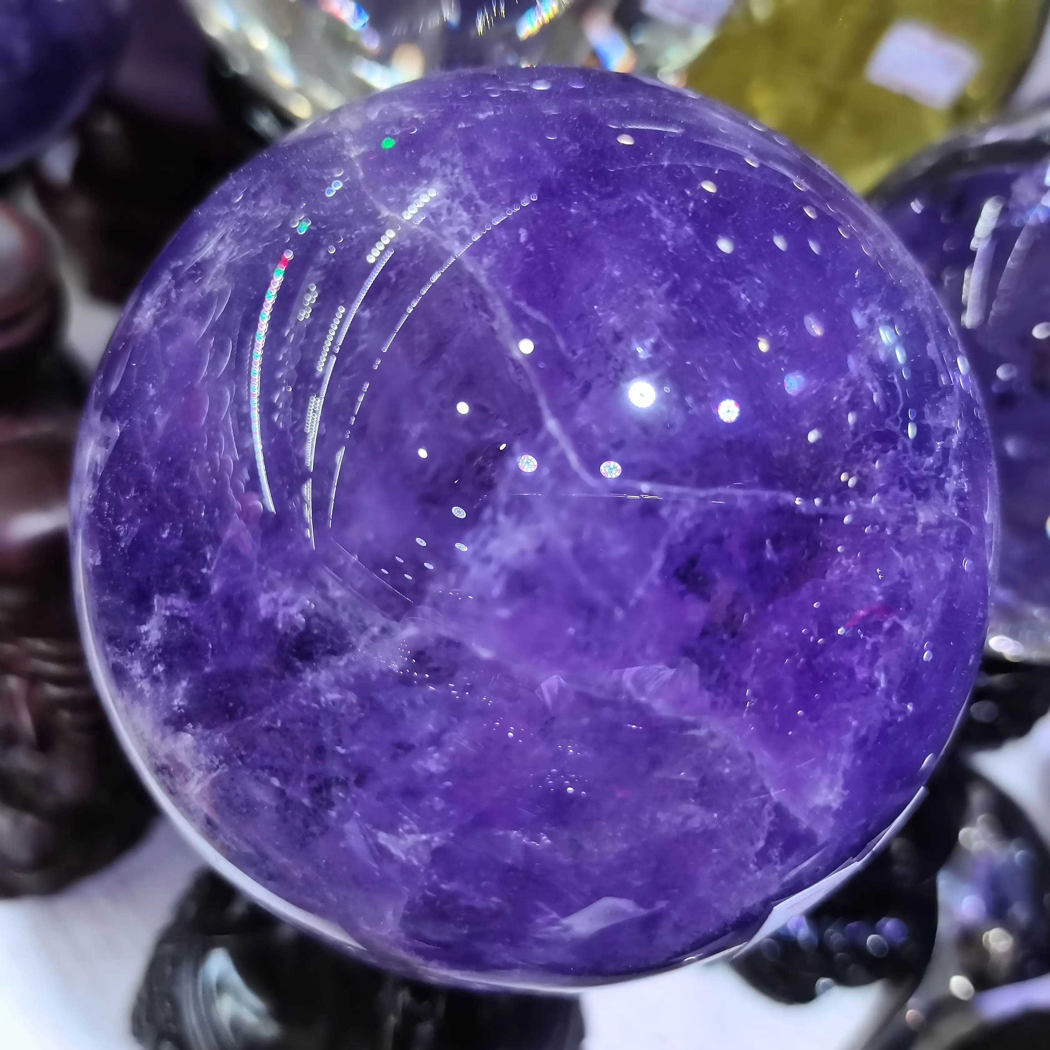 Natural Amethyst Quartz Sphere Big Pretty Crystal Ball Healing Purple Stone 1Pc Stone Sphere Crystal Fluorite Ball Healing hot