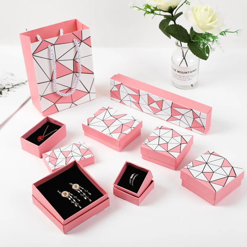 12Pcs Kraft Paper Jewelry Packing Boxes Necklace Bracelet Brooch Earring Ring Packaging Case Diplay Gift Box For Small Business