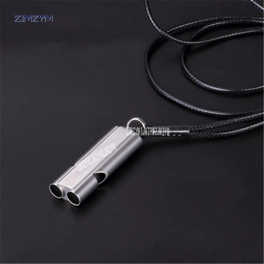 Double Pipe High Decibel Stainless steel Outdoor Emergency Survival Whistle Keychain Cheerleading Whistle NW20 High Quality