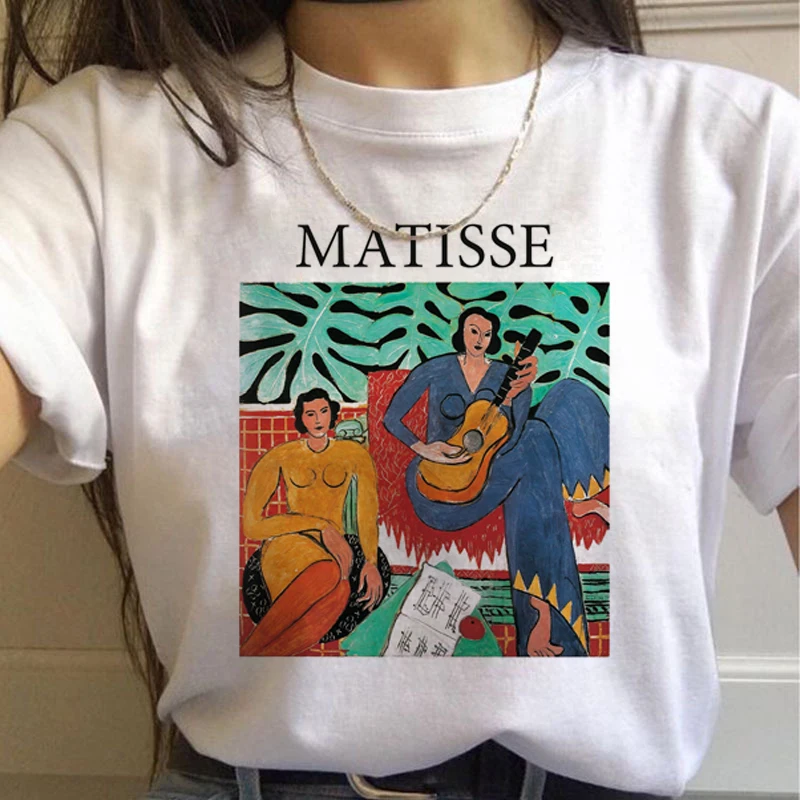 Matisse Oil Art Painting Harajuku T Shirts Women Vintage Ullzang Graphic T-shirt 90s Korean Style Tshirt Fashion Top Tees Female