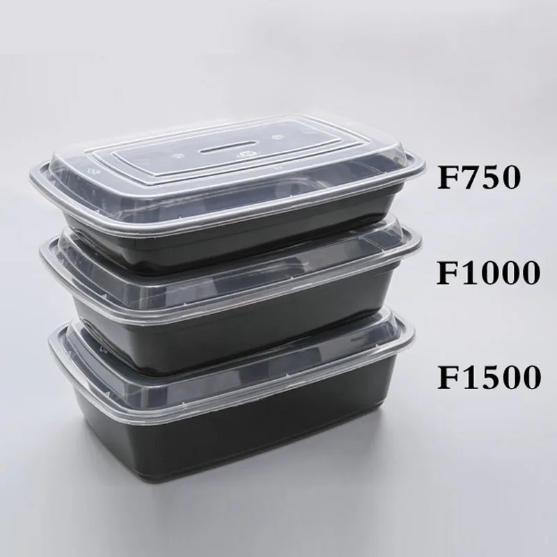 750ml 1000ML Disposable Food Bento Box Take Out Case Rectangle Shape Food Container for Cake Food Holder 50pcs/lot