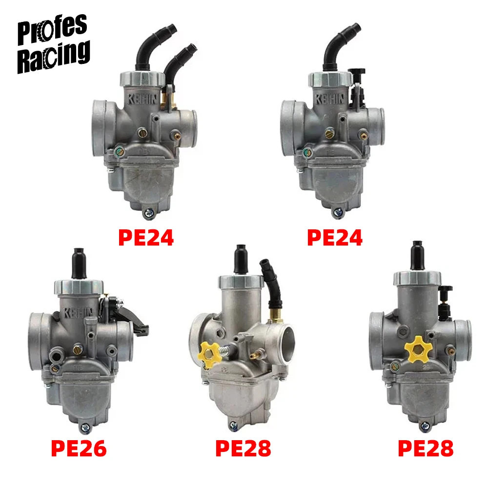 Motorcycle Carburetor Carb PE24 PE26 PE28 24mm 26mm 28mm Carburetor Carb Manual/Auto  Flat Slide For Scooter Moped ATV Dirt Bike