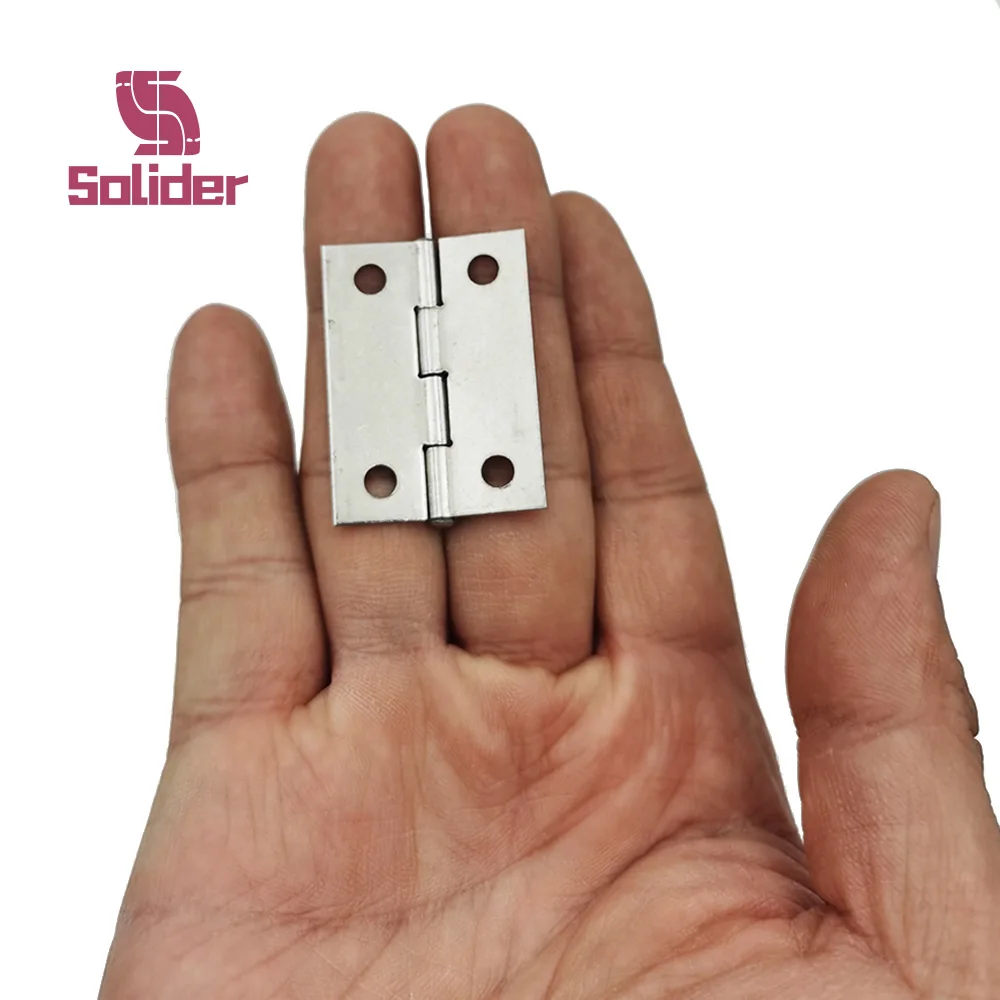 Bisagra plana de acero inoxidable, minibisagra de 1,5 pulgadas para puertas de armarios, ventanas, caja de madera, 2 uds.