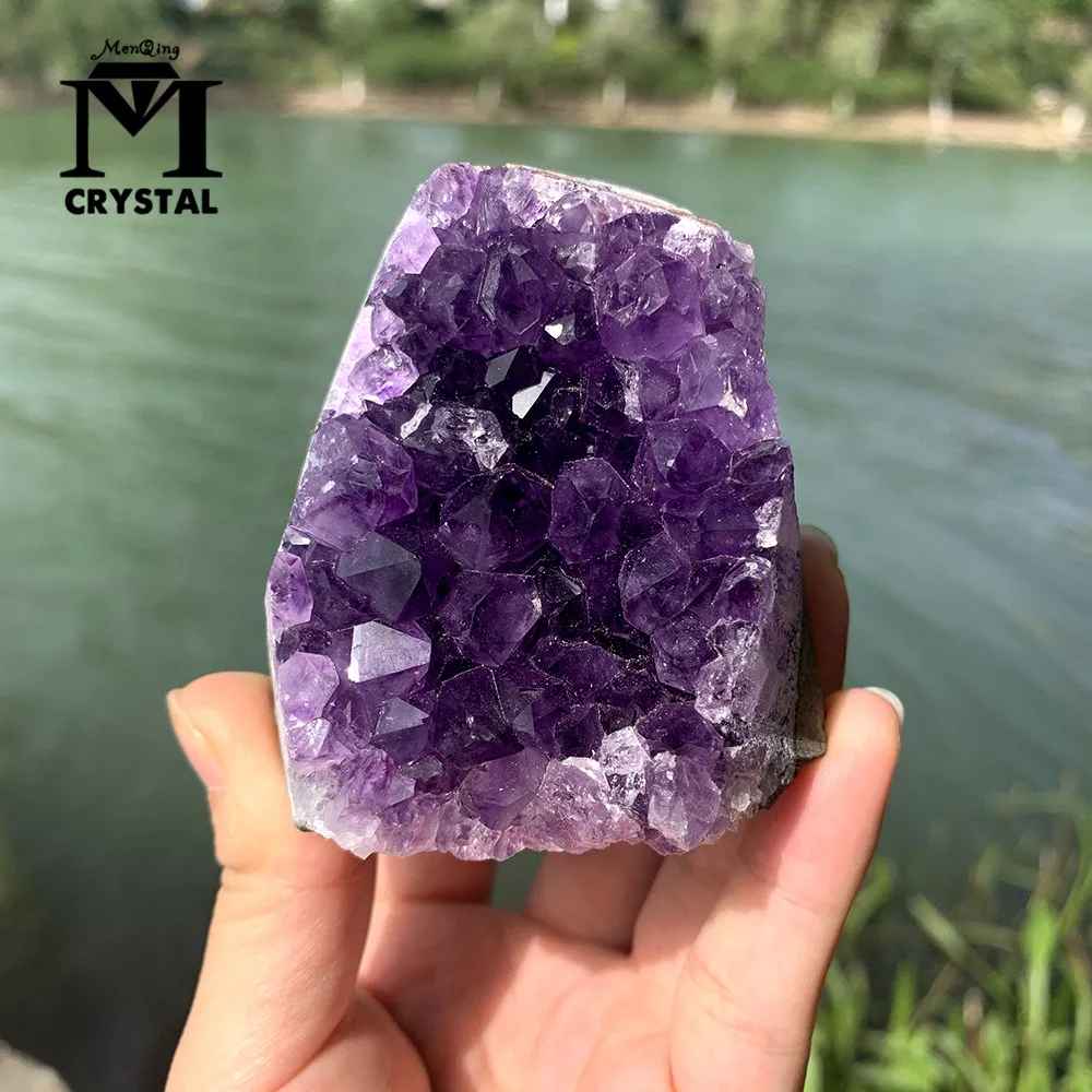 

1PC Natural Uruguayan Amethyst Cluster Mineral Specimen Deep Violet Quartz Amethyst Block Irregular Stone For Home Decoration