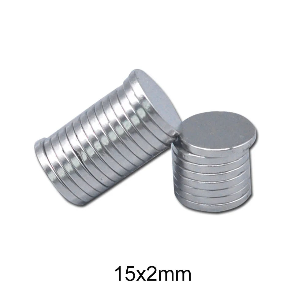 10/20/50/100/200/300pcs 15x2 Strong Magnets 15mmx2mm Permanent Small Round Magnet 15x2mm Thin Neodymium Magnet Magnetic 15*2