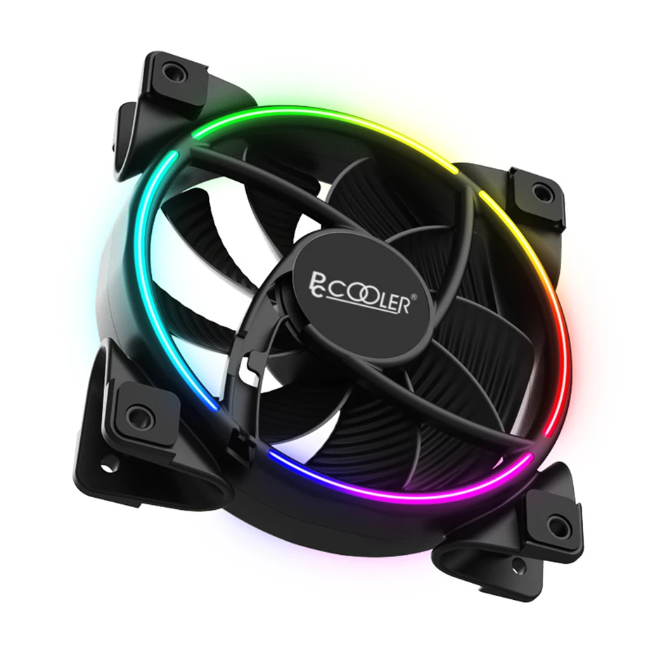 Pccooler 5PCS FRGB 12CM Computer Cooling Fan 5V/3pin 4Pin/PWM RGB Silent Fan AURA Set Motherboard Synchronization + Controller