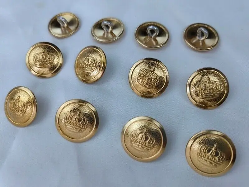 12PCS WWI WW1 IMPERIAL GERMAN PRUSSIAN CROWN OFFICER TUNIC BUTTON GOLD 21MM