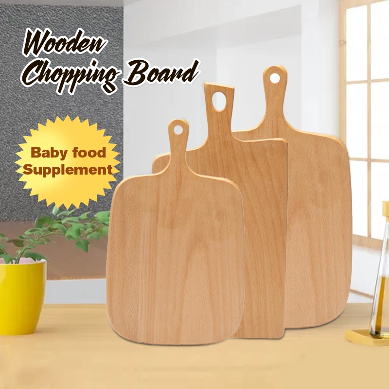 

Wooden Chopping Blocks Beech Pizza Bread Fruit Vegetable Cutting Board Hangable Durable Non-Slip Home Kitchen Tools Accessories