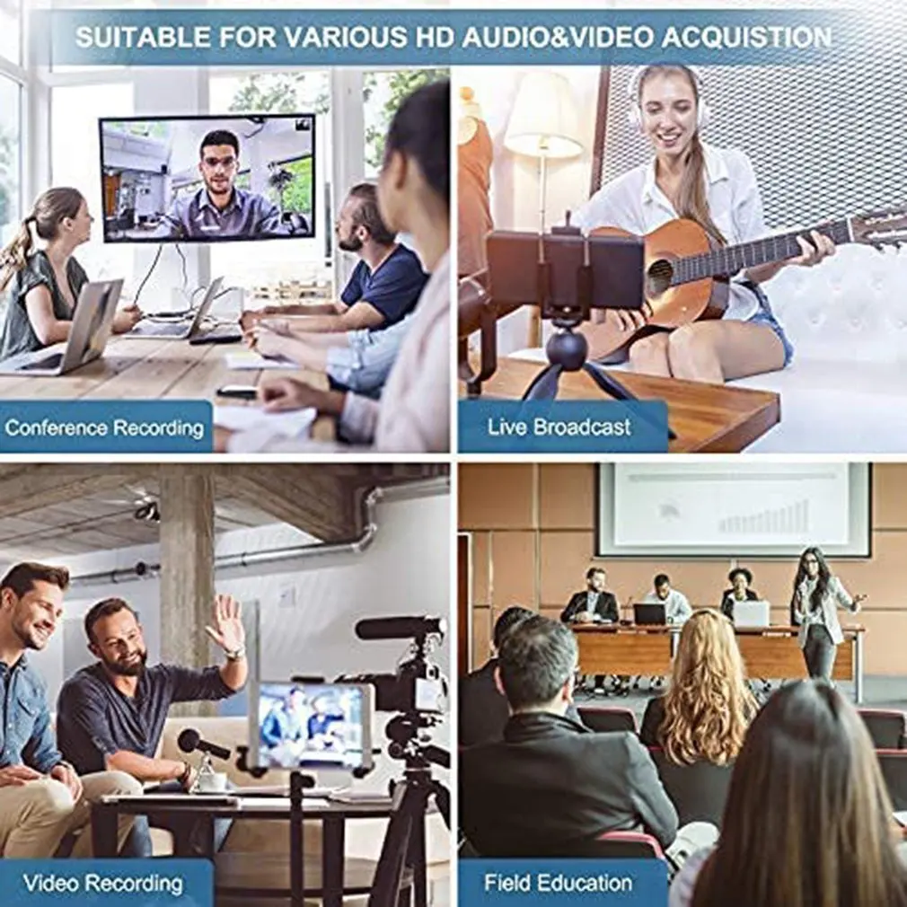 New USB2.0 To HDMI-compatible 60Hz Video Mini Design Capture Card Recorder Live Capture Box Converter For Home Office