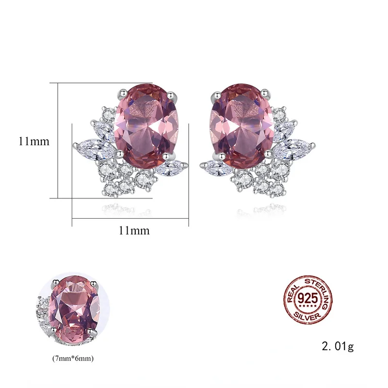 SACE GEMS Diaspore Gemstone Clip Earrings for Women Solid 925 Sterling Silver Created Color Change Earrings Wedding Fine Jewelry