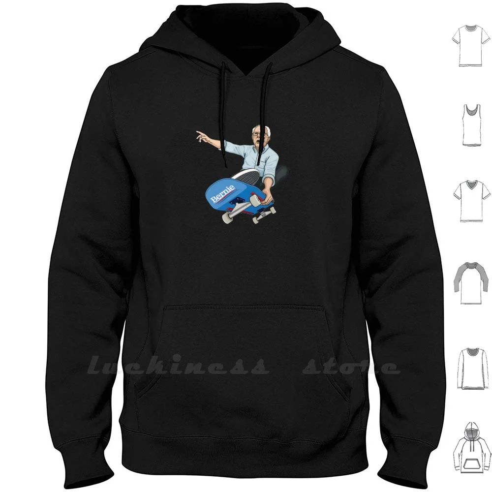 Skater Bernie Hoodie Men Women Teenage 6xl Bernie President America Skater Sanders Ollie Funny Usa Trump Donald Senato