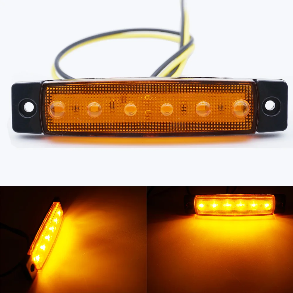 10pcs/30x 6 SMD LED Car Auto Truck Lorry Trailer Side Marker Indicators Turn Signal Lights Tail Warning Rear Light Lamp 24V 12V image 2