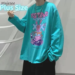 Men Long Sleeve T-shirt Plus Oversize M-8XL Spring Tees Male Couple Cartoon Print T Shirt Harajuku Japanese Style Funny Top Ins