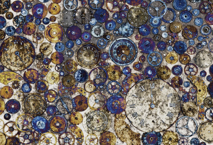 ساعة Laeacco القديمة الصدئة Steampunk الجرونج نمط التصوير خلفية الصورة الخلفيات صور دعوة استوديو الصور Photophone