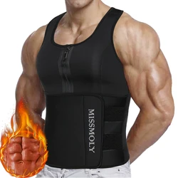 Mens colete de treinador de cintura emagrecimento shaper do corpo camisa de compressão tanque de treino top shapewear undershirt de fitness queima de gordura sauna terno