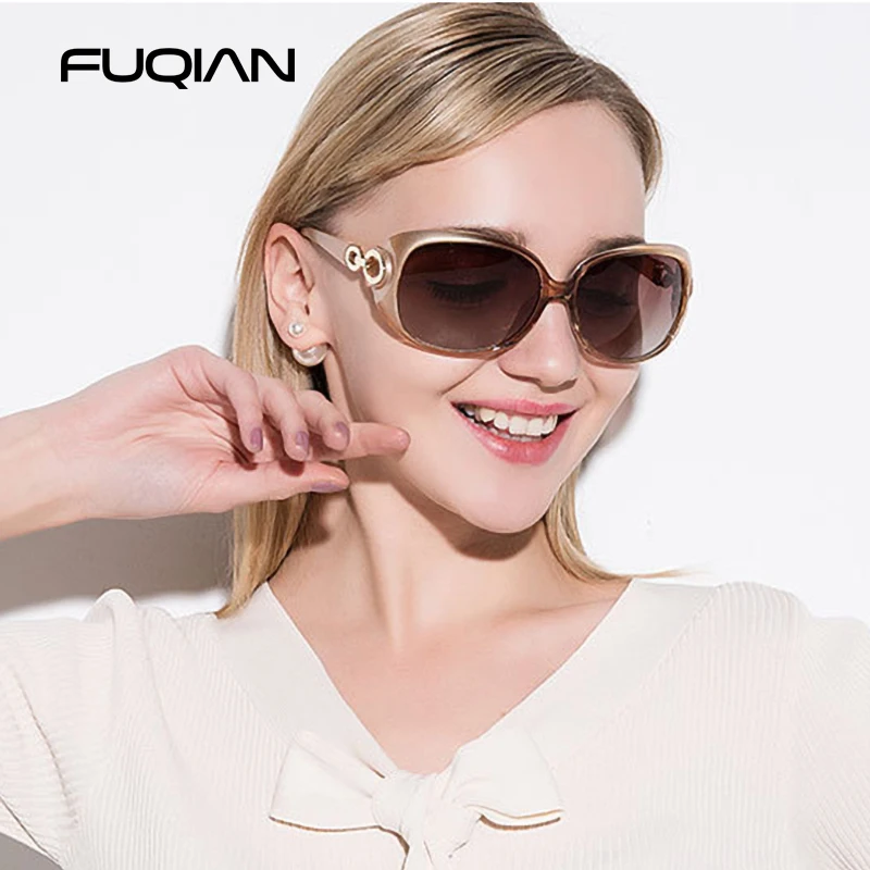 Brand Design Vintage Oversized Polarized Sunglasses Women Luxury Big Oval Plastic Ladies Driving Sun Glassses Vintage UV400