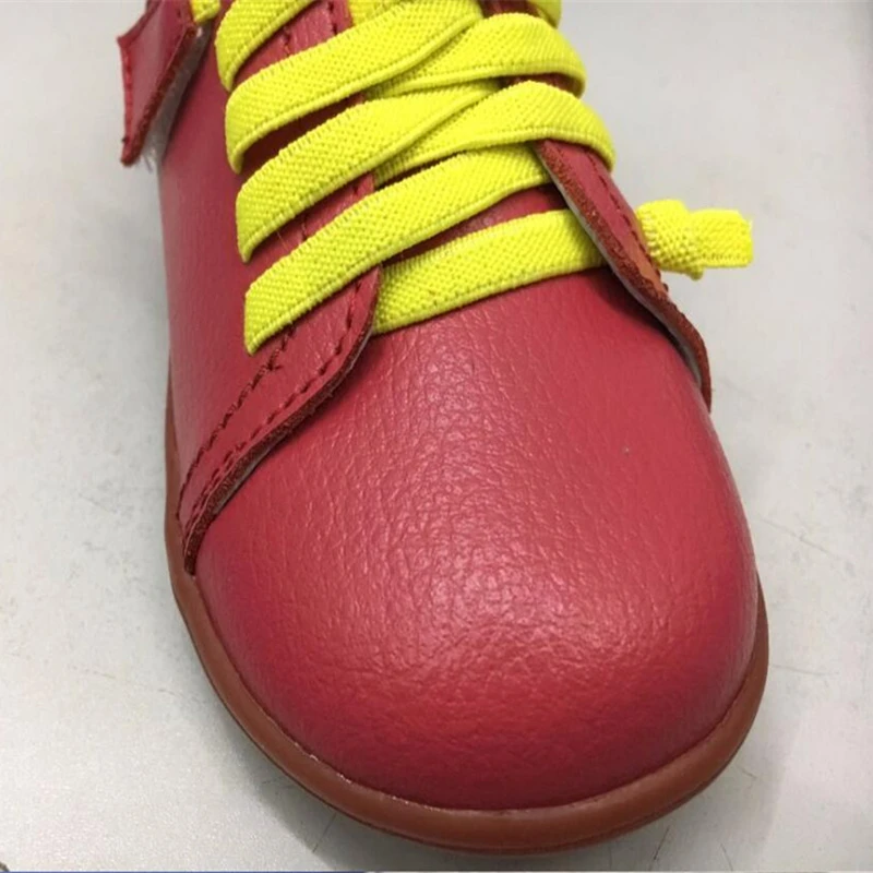 ZZFABER Genuine Leather shoes For Girls Boys Soft Bottom Anti-slip kids Shoes Casual Round Toe Lace Up Footwear