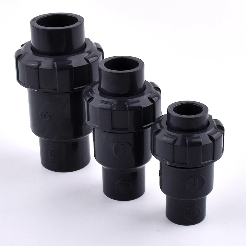 1pc I.D 20~110mm UPVC Check Valve Ball Style Garden Irrigation Water Pipe Connectors Industrial Water Treatment Non-return Valv