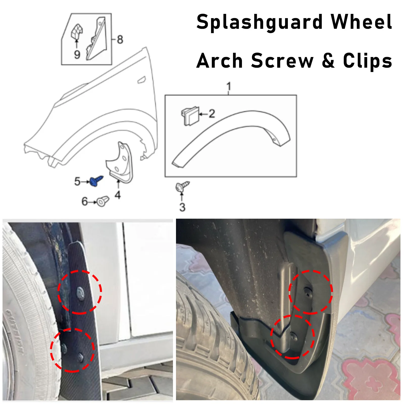 20szt Osłona silnika Osłona przeciwbryzgowa Nadkola Śruba Torx Klipsy mocujące Uniwersalne Do VW Audi Seat 4.8x16mm M5x16