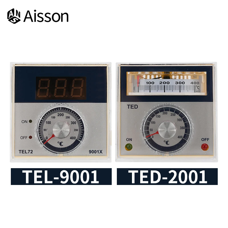 TED-2001 TEL72-9001X Temperature Controller K Type E Type Digital Pointer Thermostat 400 Celsius 220VAC 72*72mm