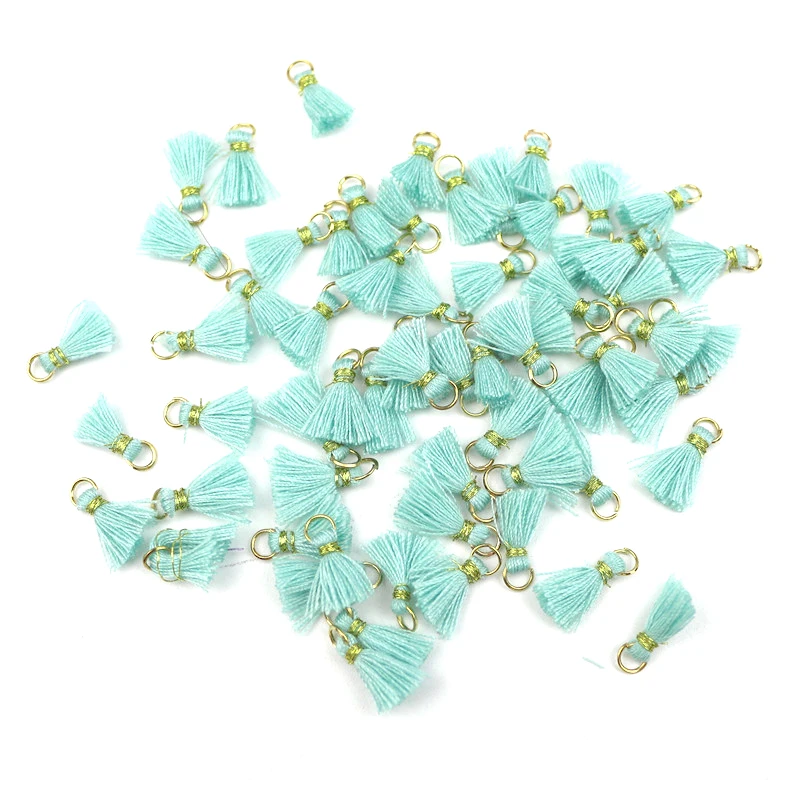 20Pcs 1 Cm Filo di Cotone Mini Nappa Trim Ciondolo Fai da Te Materiali Dei Monili Orecchini Ornamenti Anello Appeso Piccola Frangia trim