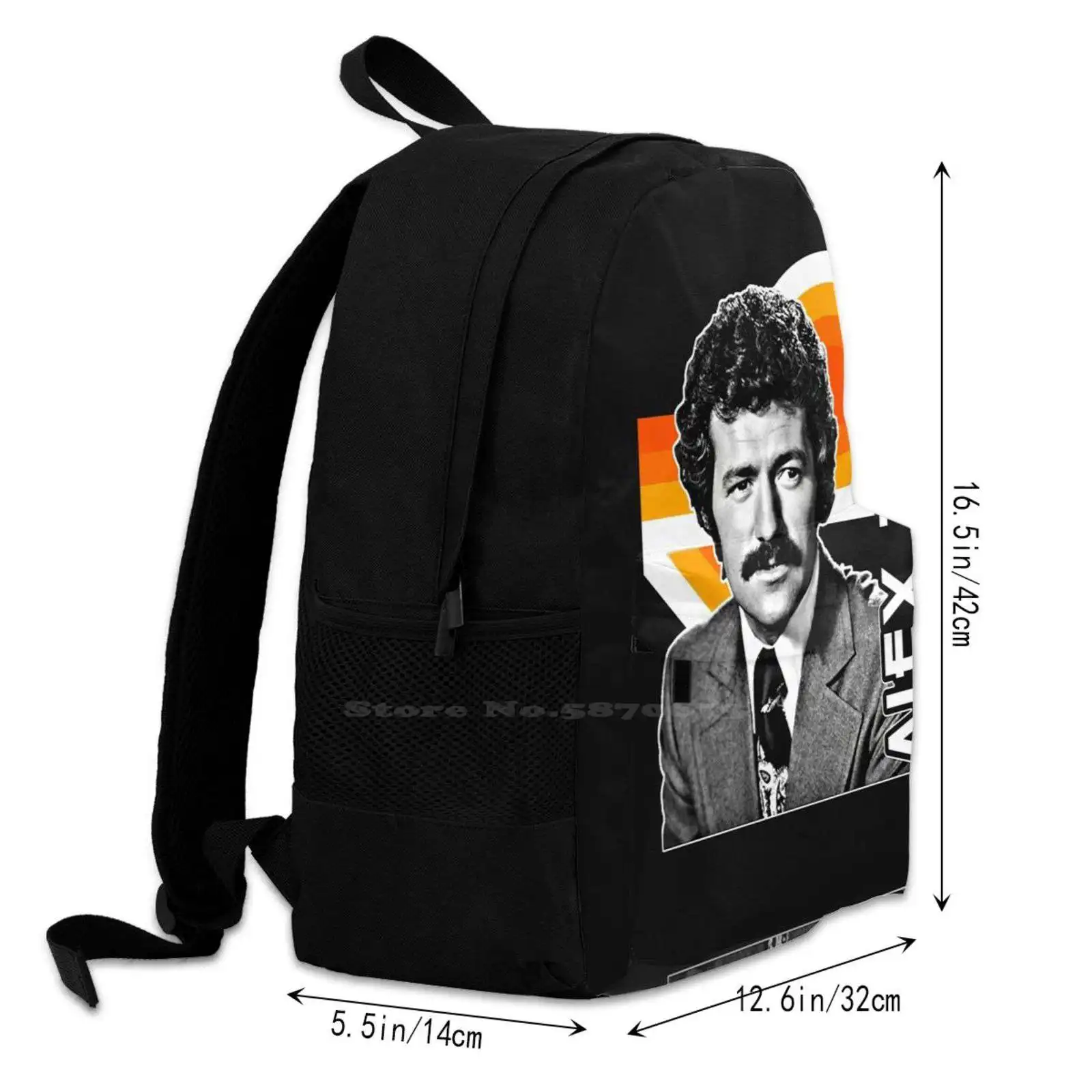 Alex Trebek-This Is Jeopardy!-Retro Tribute Pattern Design Bagpack حقائب مدرسية 80S Tv Rip Alex Trebek Jeopardy Game Show Host