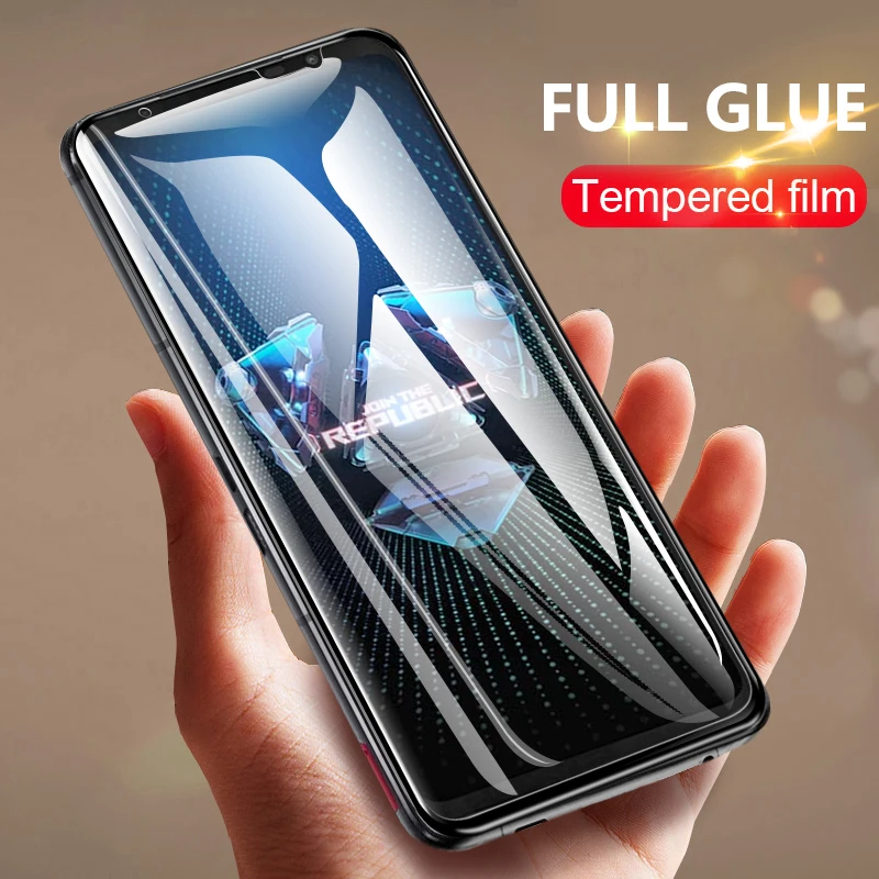 Full glue protective glass for Asus zenfone 7 pro 6 6z 5 screen protector tempered film for rog phone 5 glass ZS670 ZS671KS