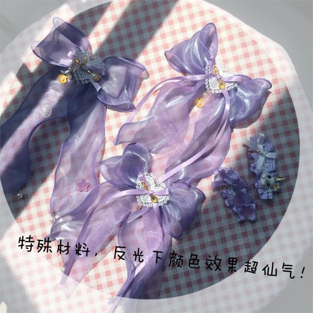 Original Homemade Lolita Hair Band Fairy Sister Purple Lolita Hairclip Daily Hair Accessories