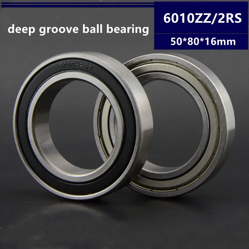 6pcs 6010ZZ 6010-2RS  50*80*16 mm deep groove ball bearing 6010Z 6010-2Z 6010RS 6010 2RS 50x80x16 mm