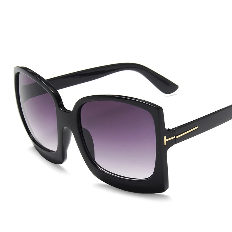 Retro Oversize Square Sunglasses Women Luxury Brand Big Frame Gradient Female Sun Glasses Leopard Vintage Eyewear Oculos UV400