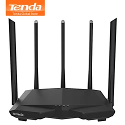 Multi-language Tenda AC7 AC1200 Router Dual-Band 2.4GHz 5GHz WiFi 1167Mbps WiFi High Gain 5 Antennas Network Extender RUSSIAN