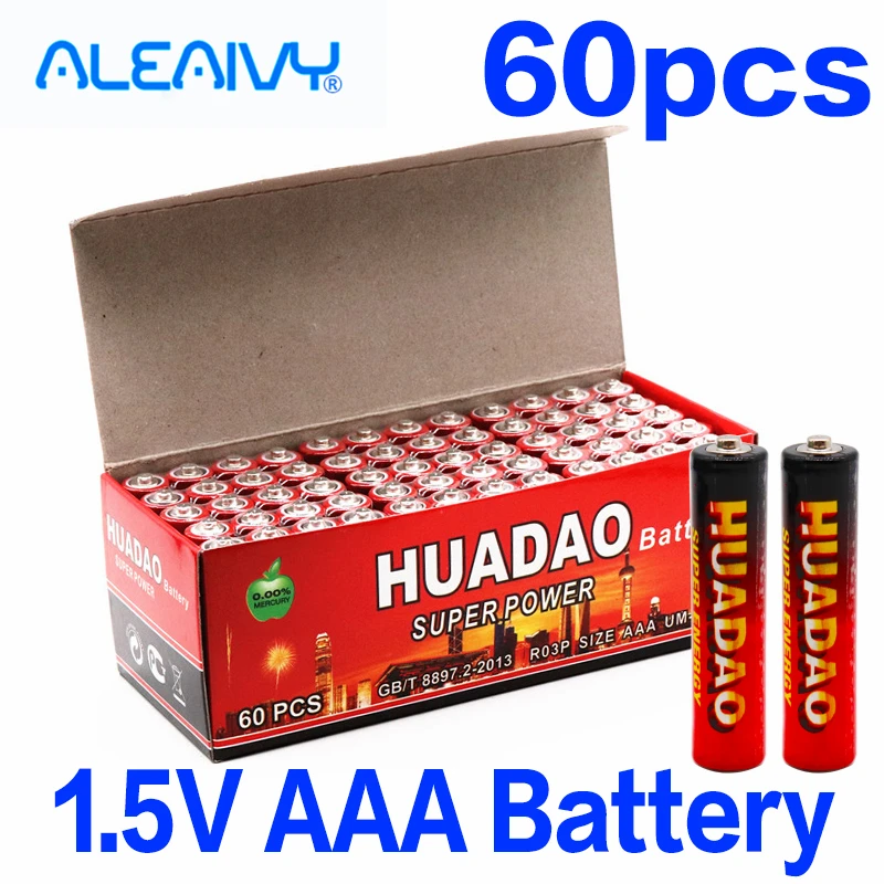 

Aleaivy 60 PCS Pharmacy 1.5 V AAA battery Carbon Piles UM4 Strong Explosion -1.5 Volt AAA Non -Mercury Battery