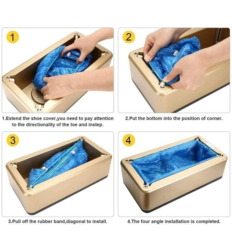 Shoes Cover Machine Automatic Shoe Cover Dispenser Hand Free Stepping Disposable Shoes Organizers For Home Office Factory