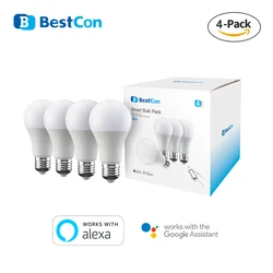 4-Pack New BroadLink BestCon Wi-Fi LED Bulb E27 Dimmer Light Voice control with Alexa and Google Home