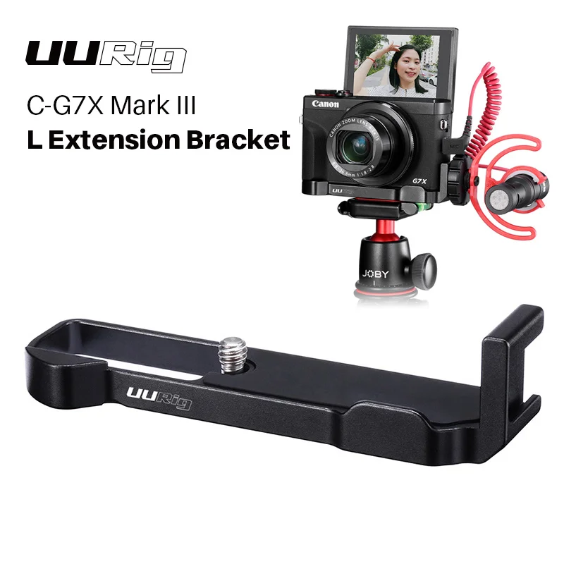 UURig R016 L Bracket Bracket สำหรับ Canon G7X Mark III ไมโครโฟน Quick Release ขยายแผ่นรองเท้าเย็นสำหรับ LED light Mic