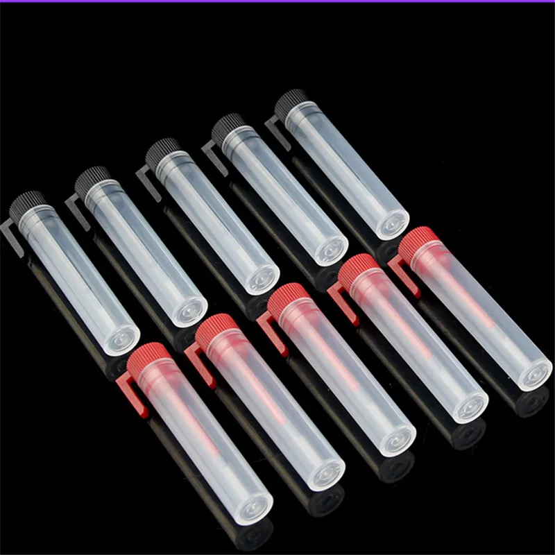 50pcs/lot 2ml mini plastic perfume bottle essential oil sample vials tester trial Perfume bottle with red and balck stopper