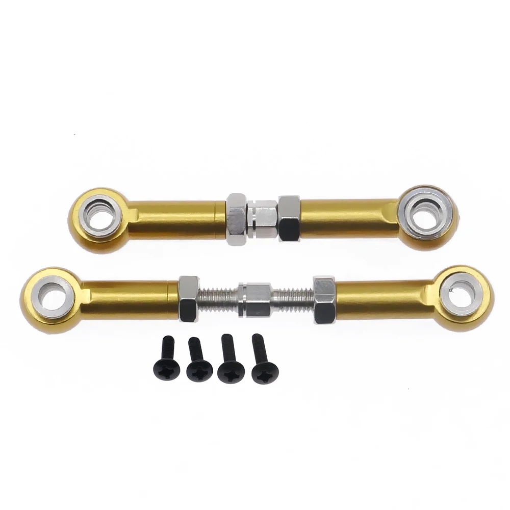 Alloy 2pcs front suspesnion turnbuckle tie/link rod M3 for rc hobby model car 1-14 Wltoy 144001 buggy option parts hop-ups parts