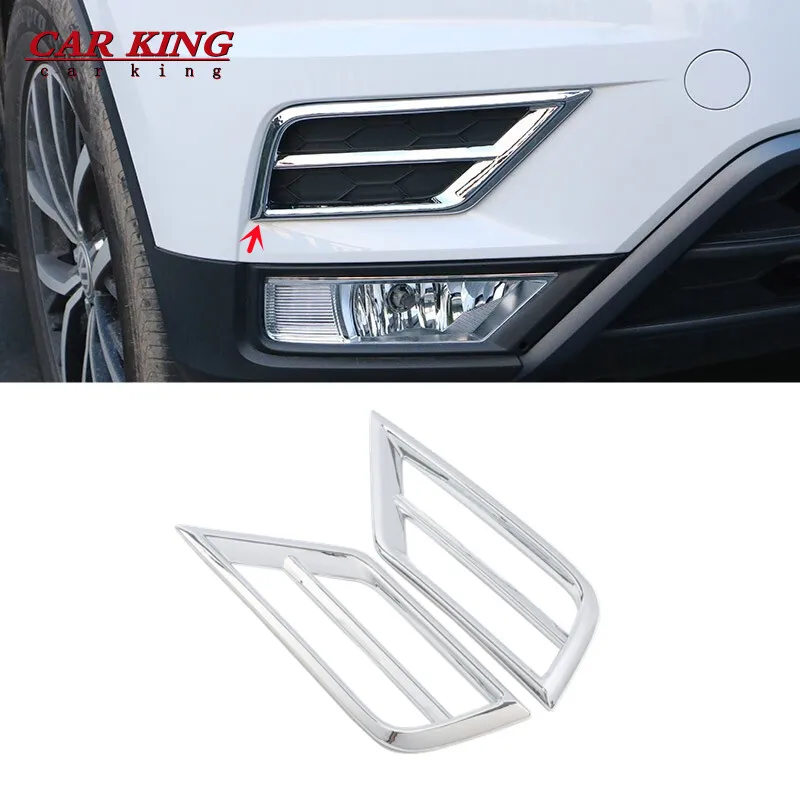 

For VW Tiguan MK2 2017 2018 2019 ABS chrome Car Accessories Front Fog Light Cover Frame Trim Front Day Running head Light Frame