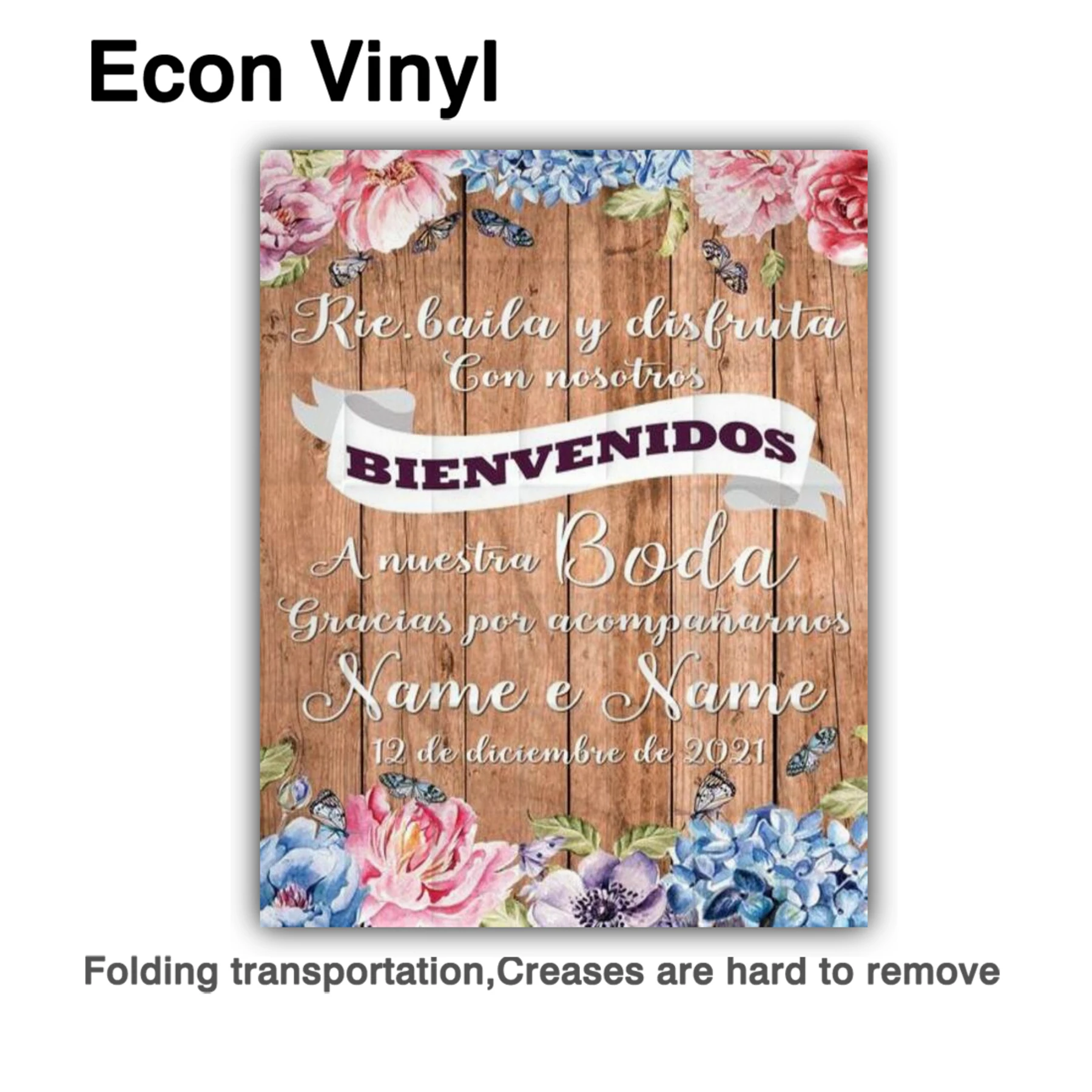 Allenjoy الزفاف الذكرى خلفية الخشب رومانسية مخصصة فراشة زهرة المقدسة بالتواصل حفلة التصوير الفوتوغرافي فوتودعوة راية