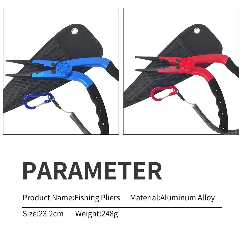 Fishing Pliers Split Ring Braid Line Lure Cutter Scissors Hook Remover Multifunctional Fishing Pliers Aluminum Alloy