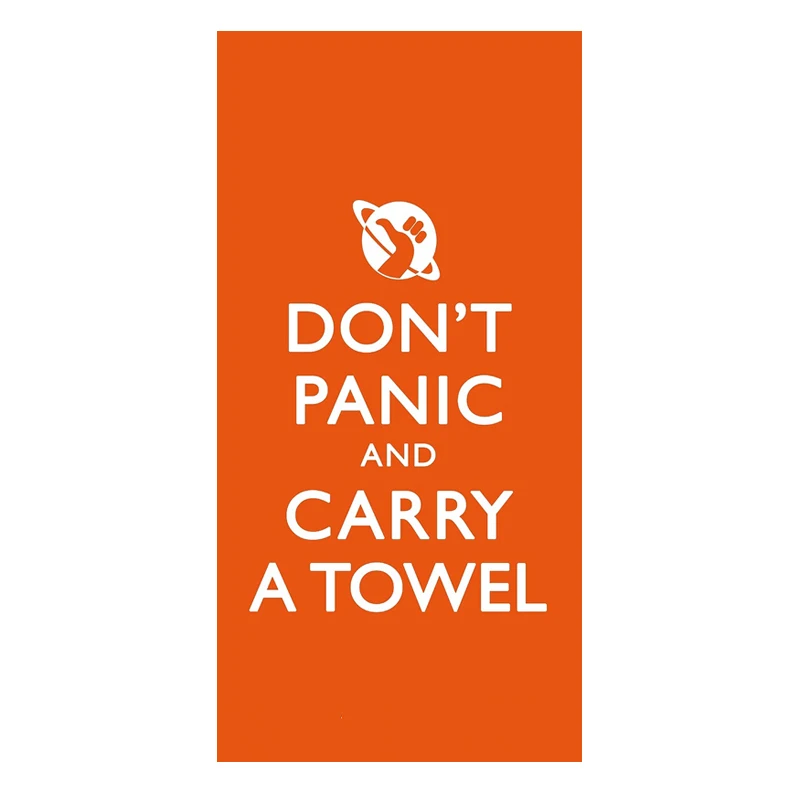 Funny Don\'t Panic And Carry a Towel Beach Bath Towels Joke Cool Sport Gym Towel for Men Hitchhikers Guide To The Galaxy 42 Gifts