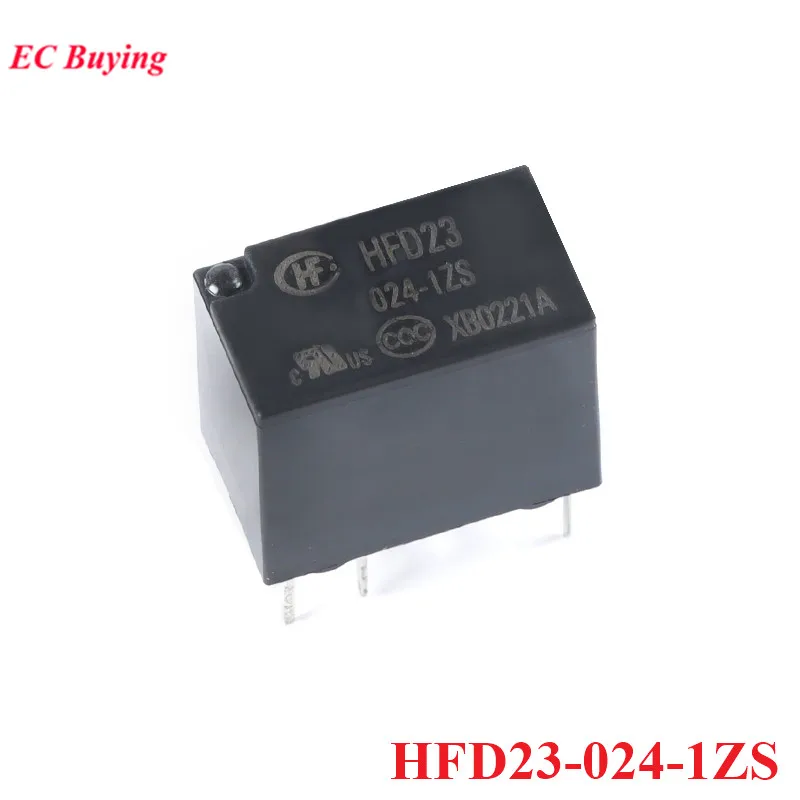 1Pc-5Pcs HFD23 Mini Relays HFD23-005-1ZS 012-1ZS 024-1ZS DC 24V 12V 5V 6Pin Ultra Small Highly Sensitive Power Relais Rele