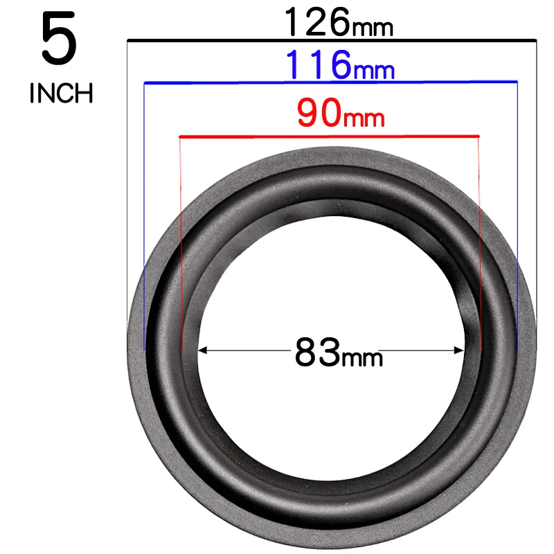 2 STUKS 4-12 inch woofer Luidspreker Reparatie Onderdelen Rubber surround rand Opvouwbare Ring Subwoofer (100 ~ 300mm) 4 5 6.5 7 8 10 12