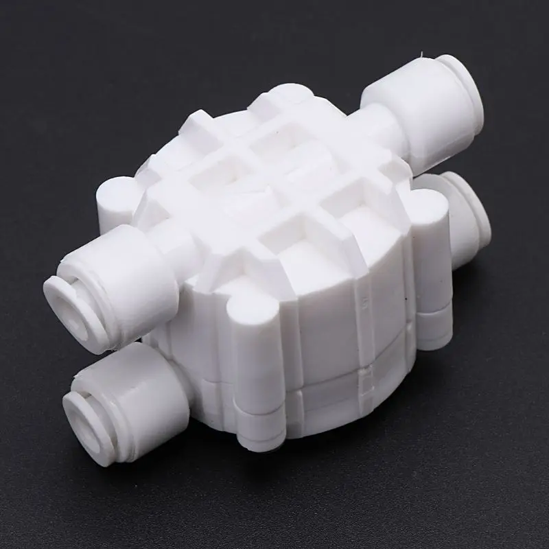 4 Way 1/4 Port Auto Shut Off Valve with Quick-Connect Fittings for RO Reverse Osmosis Water Filter System Durable