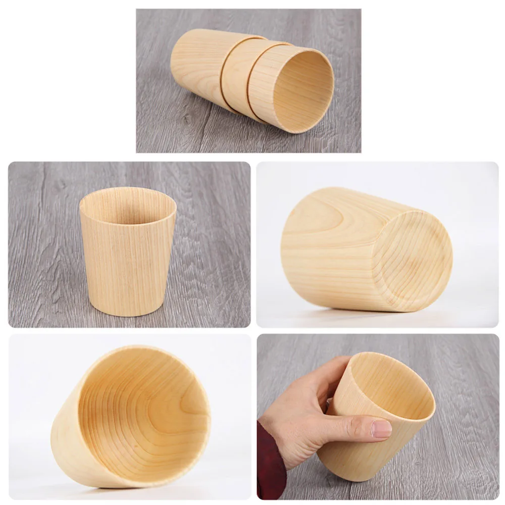 NEW 1pc Natural Eco-friendly Wooden Cup 270ml Large Capacity Wooden Water cup Milk Coffee Cup Mug Travel Outdoor Portable