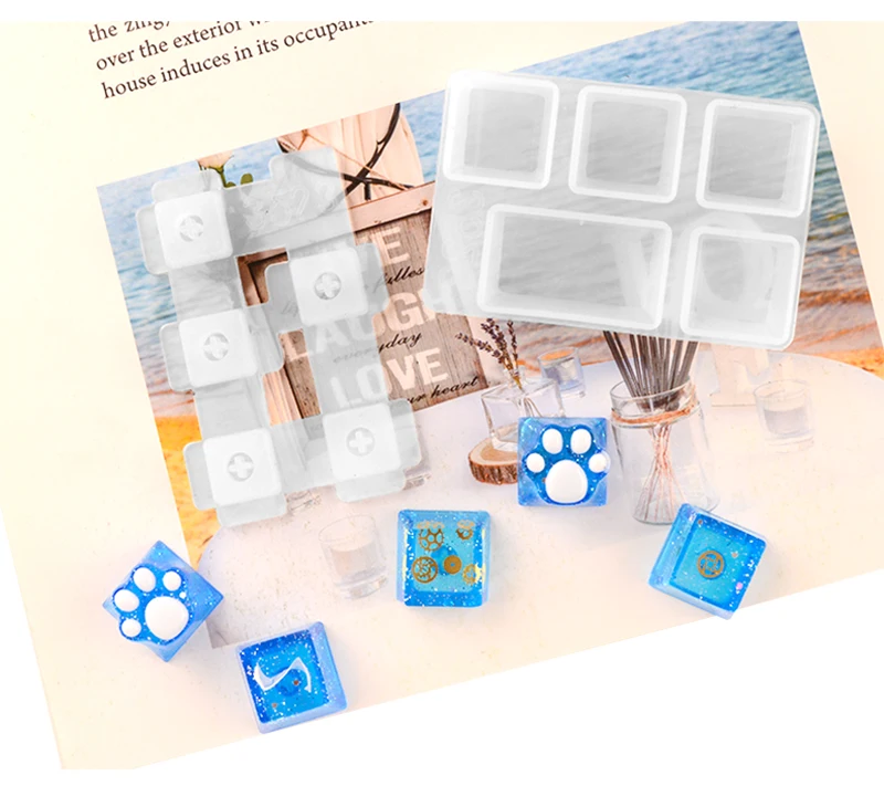TC156 DIY Set Manual Mechanical Gaming Keyboard Key Caps Resin Clavier Silicon Molds Keycap Mold For Art Epoxy Handmade Crafts
